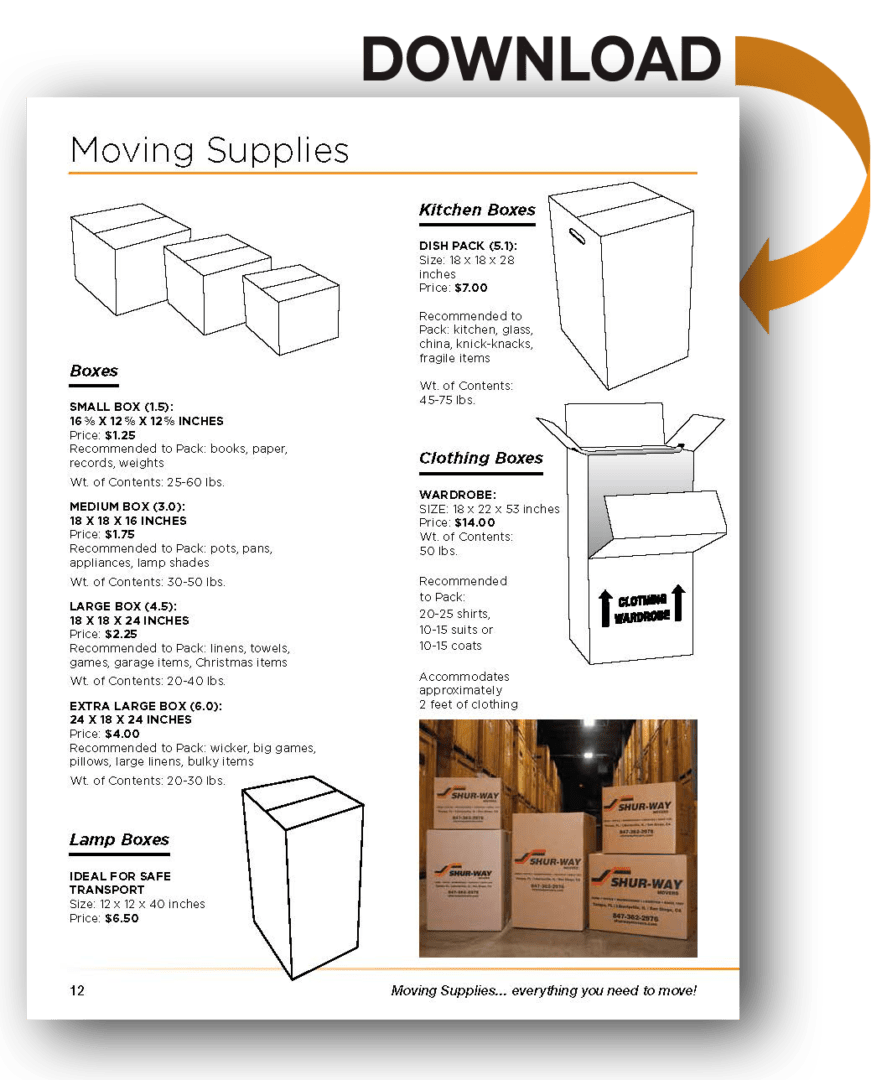 Download SHUR-WAY MOVERS Moving Supplies Brochure