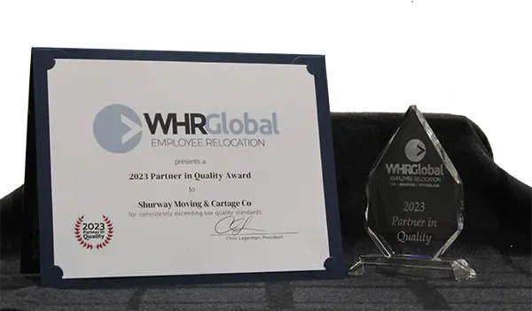 WHR Global Employee Relocation - 2023 Partner in Quality Award - Shur-Way Movers